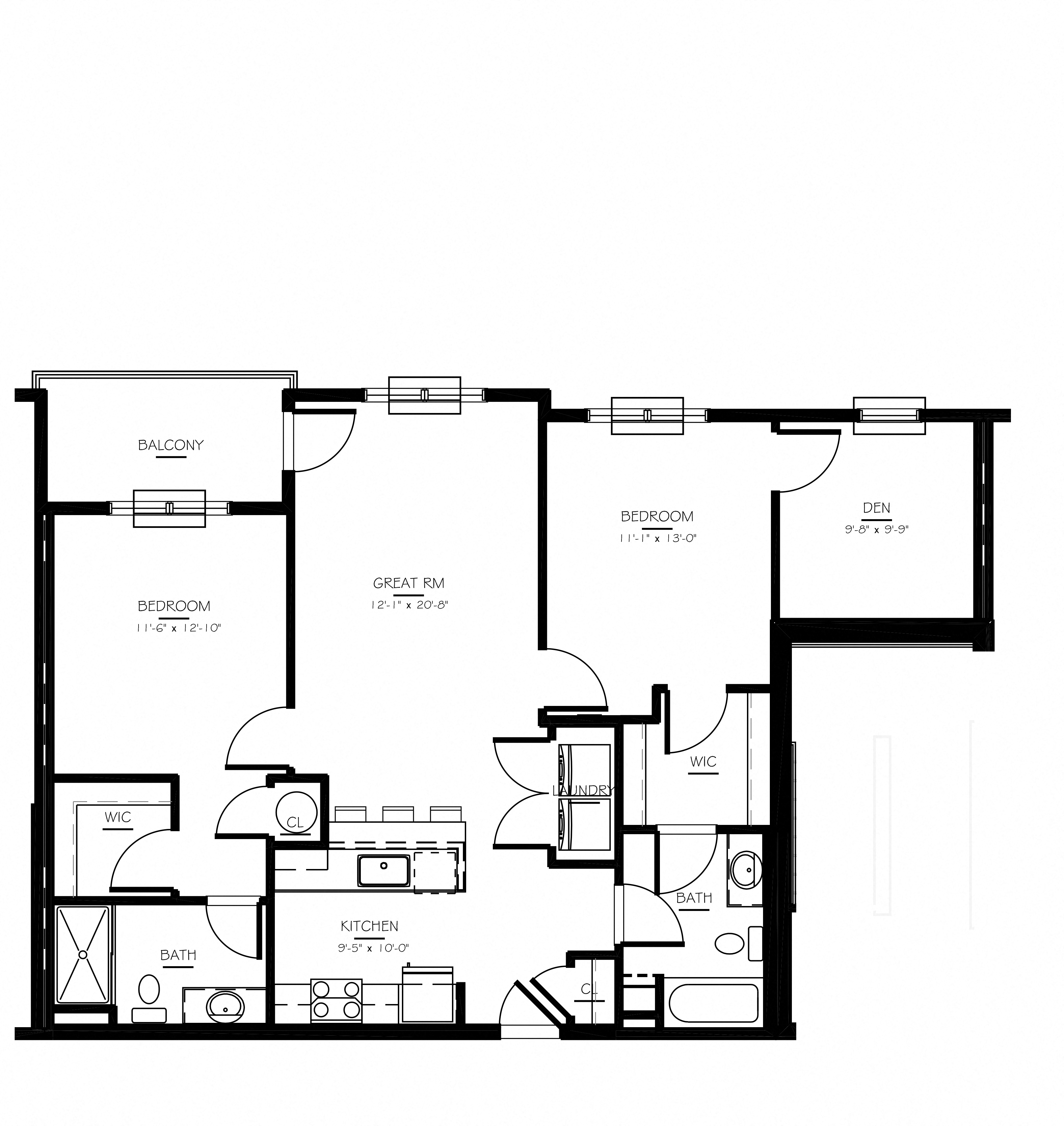 floorplan of apartment 1745